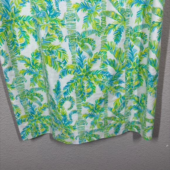 Lilly Pulitzer 10 Lanora Fresh Citrus Keep Palm Mini Sheath Dress Green Cotton - Picture 7 of 10